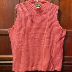 Hunters Run Vintage plus size 3X Coral Knit sleeveless Sweater